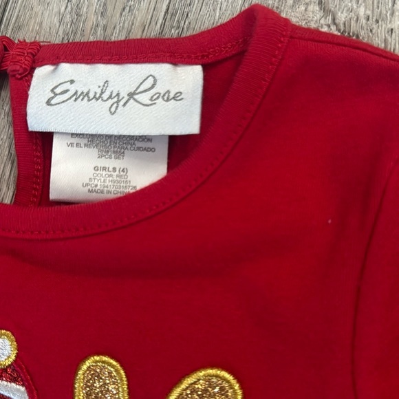 EUC Emily Rose Reindeer 3/4 Sleeve & Counting Daisies Santa Top w/Tulle Size 4 - Picture 9 of 13